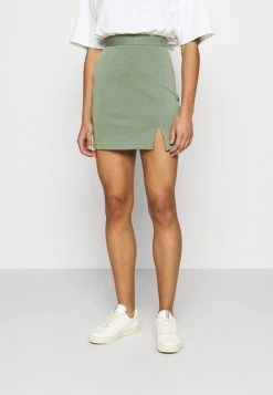 Promo ⭐ Zign Mini Princess Seams 🥰 Skirt High Waisted With Slit - Jupe Crayon - Light Green 😀