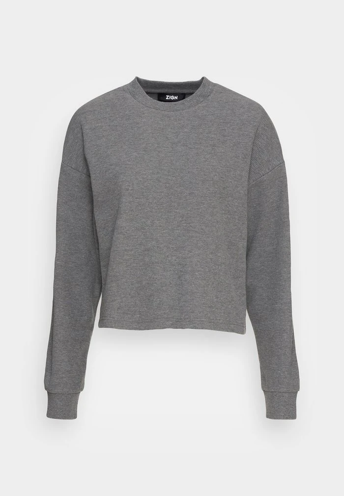 Meilleure vente 😉 Zign WAFFLE - Pullover - Mottled Grey ✨ 4 Meilleure vente 😉 Zign WAFFLE - Pullover - Mottled Grey ✨ – Image 4