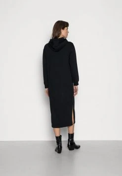 Grosses soldes 🎁 Zign Casual Winter Sweat Hooded Maxi Slits Dress - Robe De Jour - Black 😀 -Pas Cher Zign Boutique 65fb21f43c12455a905934b5679e3109