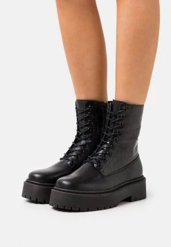 Remise 🥰 Zign LEATHER WINTER BOOT - Bottines à Lacets - Black ⭐