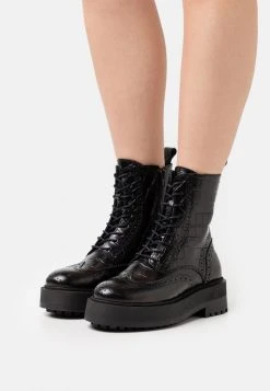 Offres 💯 Zign LEATHER - Bottines à Plateau - Black 🥰