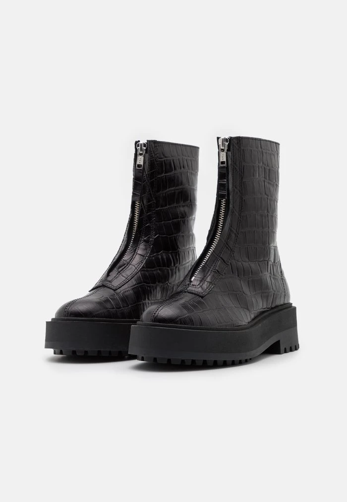 Bon marché ✨ Zign Bottines à Plateau - Black 🎉 3 Bon marché ✨ Zign Bottines à Plateau - Black 🎉 – Image 3