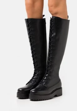 De gros ⭐ Zign LEATHER - Bottes à Lacets - Black ⭐
