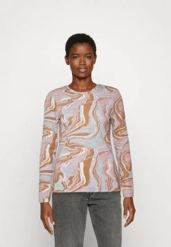 Budget 😍 REDEZIGN MARBLE PRINT LONGSLEEVE - T-shirt à Manches Longues - Light Brown 😉