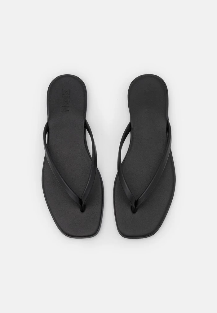 Meilleur prix ✨ Zign LEATHER - Tongs - Black 🧨 5 Meilleur prix ✨ Zign LEATHER - Tongs - Black 🧨 – Image 5